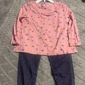 Carter's Pink Butterfly Long Sleeve Tee